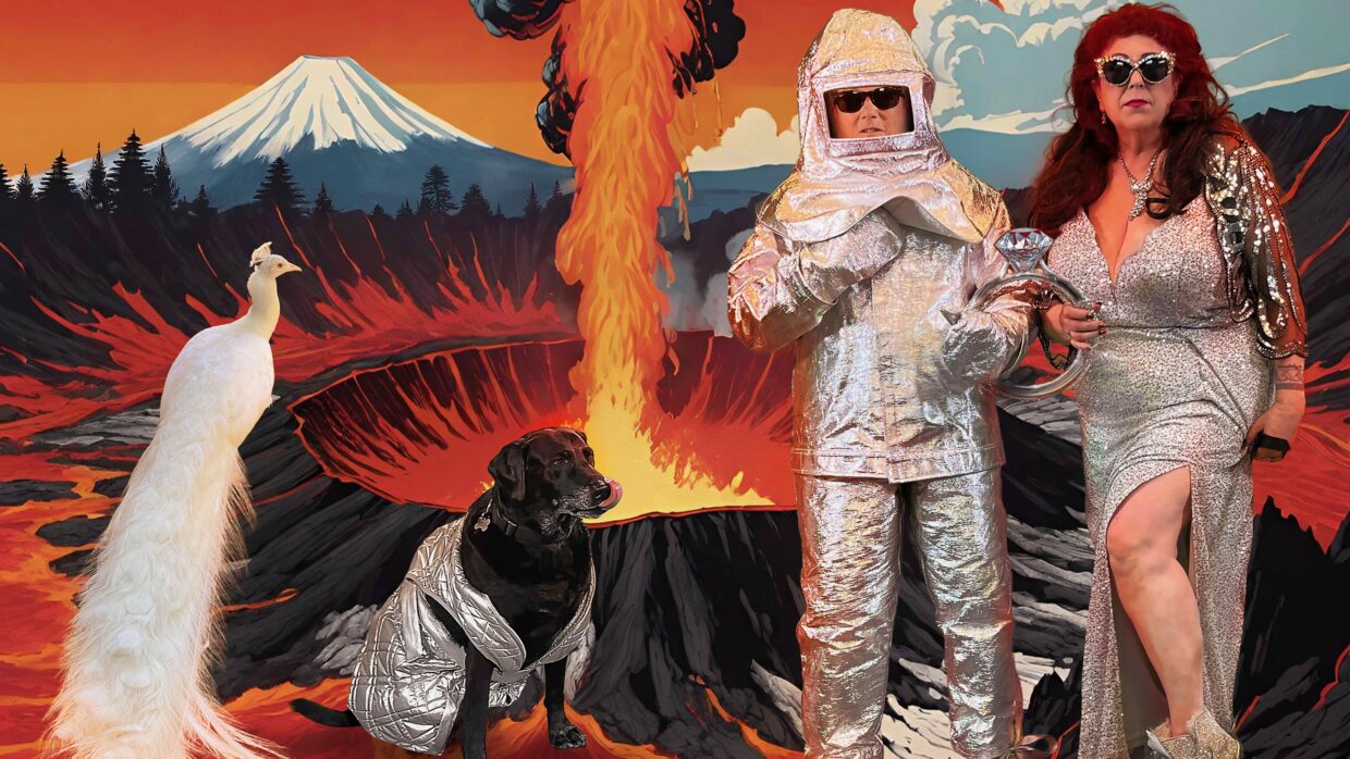 Playing with Fire (Photo by Barbara Carrellas. Montage image by Kate Bornstein and Saul Villegas)